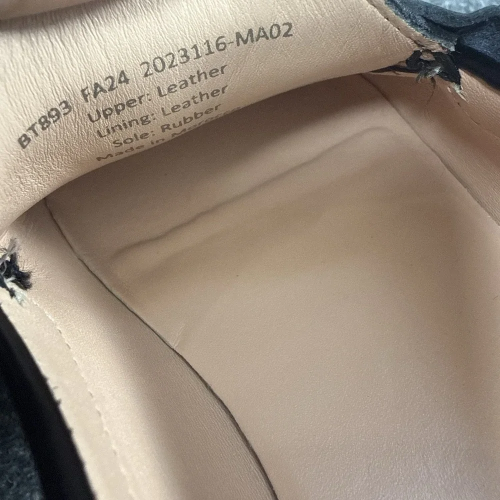 J Crew Winona Lug Sole Penny Loafers Women 9 Black Spazzolato Leather Chunky - Picture 7 of 12